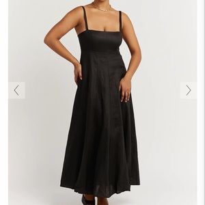 Dissh Ross Black Linen Midi Dress